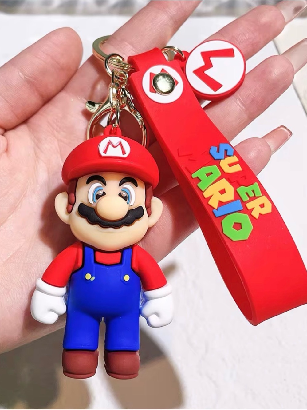 Super Mario Bros Keychain 3D Rubber Figure Mario Luigi Nintendo Bag Charm Gift - Picture 2 of 3